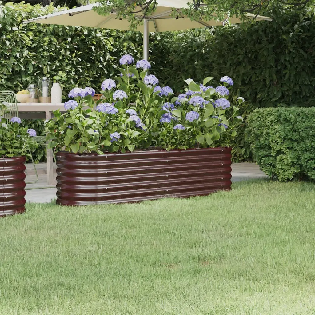 Lit surélevé de jardin Acier galvanisé marron vidaXL 318870