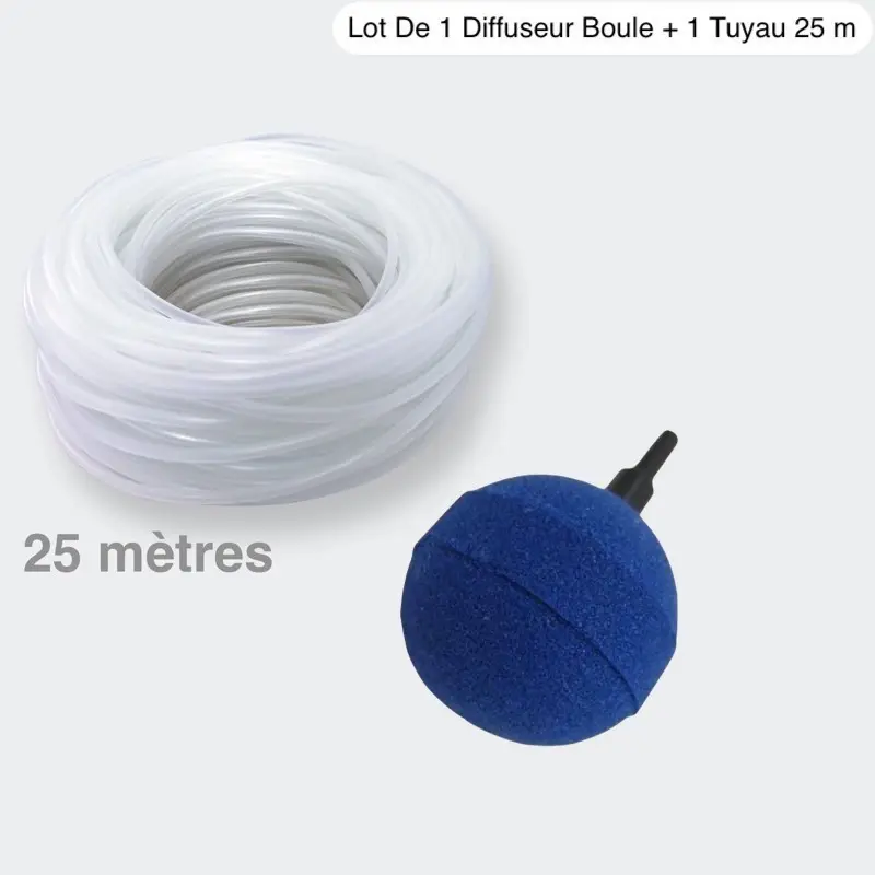 Lot De 1 Diffuseur D’Air De 5 cm, Sphérique, Boule + 1 Tuyau De 25 M