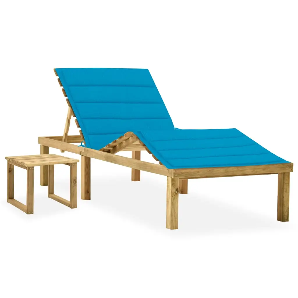 Lit Jardin Extérieur Pin Table Latérale et Coussin Bleu – ComfortXL Outdoor Living