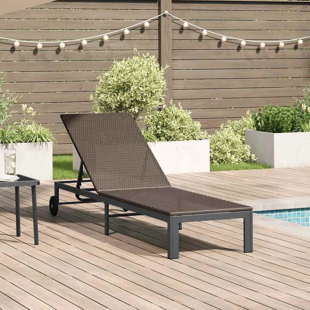 Lit de Soleil Polyrotin Courbé Dossier Réglable Marron – ComfortXL Outdoor Living