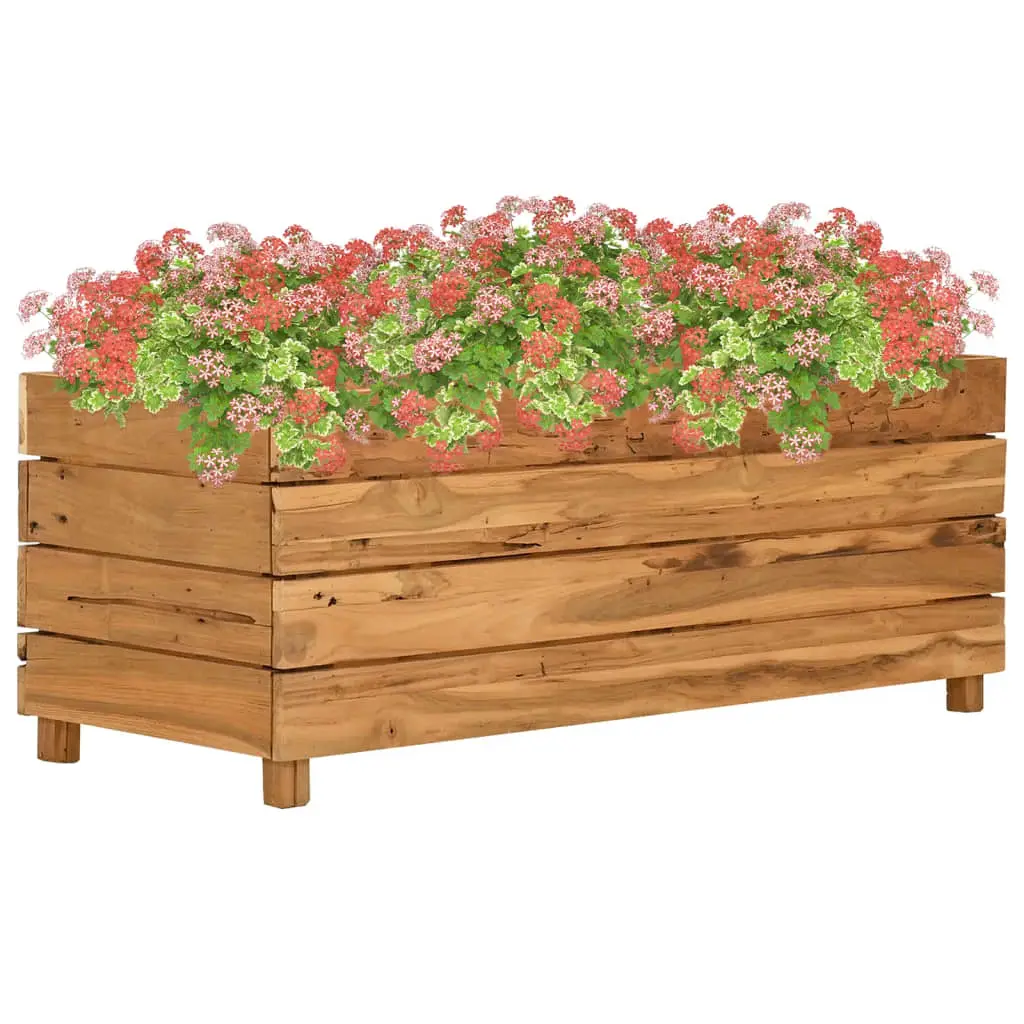 Lit surélevé 100x40x38 cm bois de teck recyclé et acier vidaXL 47422