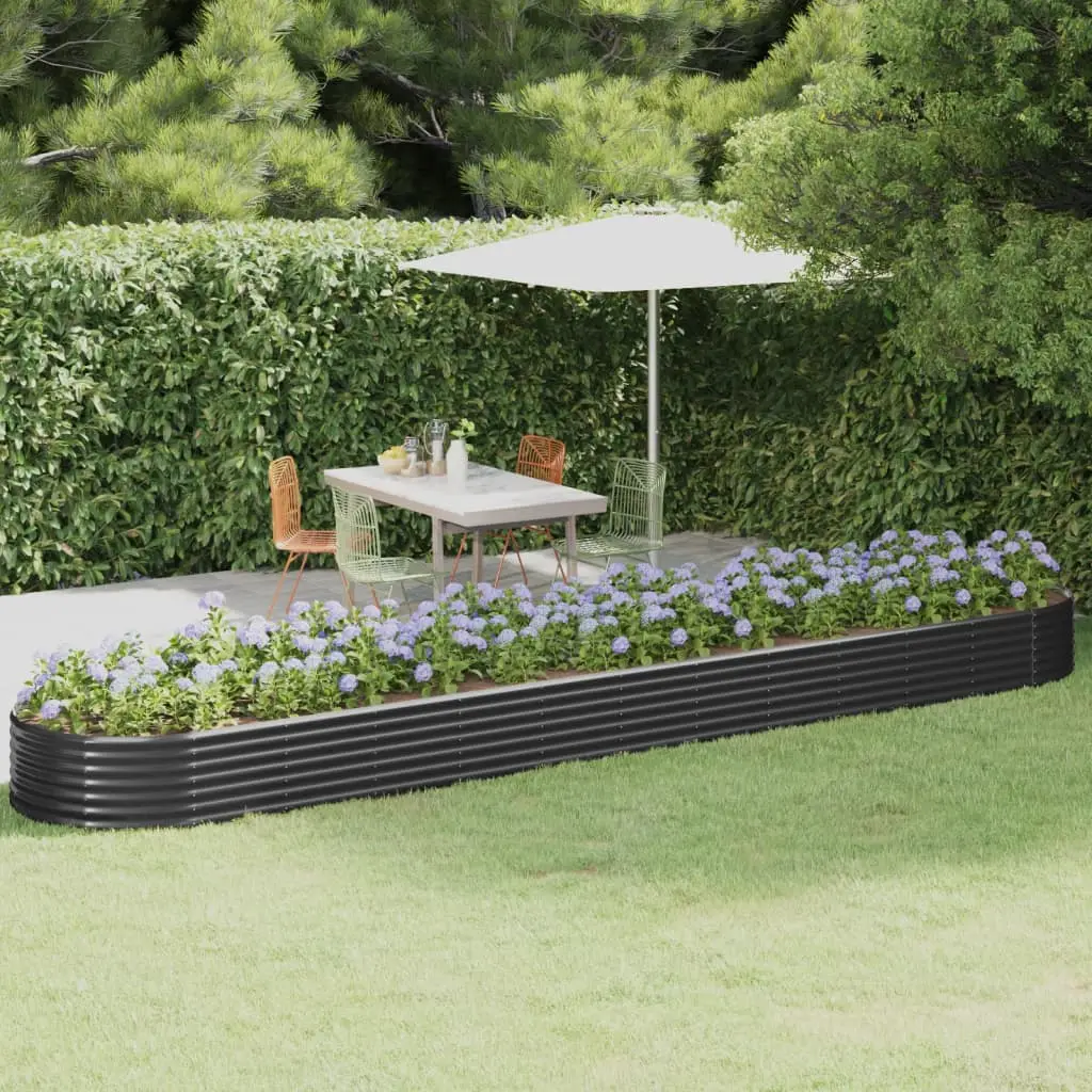 Lit surélevé de jardin Acier galvanisé Anthracite vidaXL 319011
