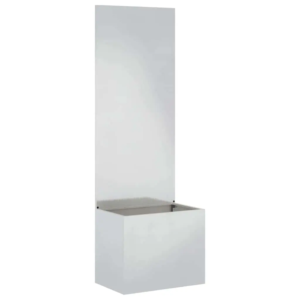 Jardinière – Pot De Fleurs – Bac à Fleurs avec Panneau Décoratif Argent 50 x 140 cm g1134