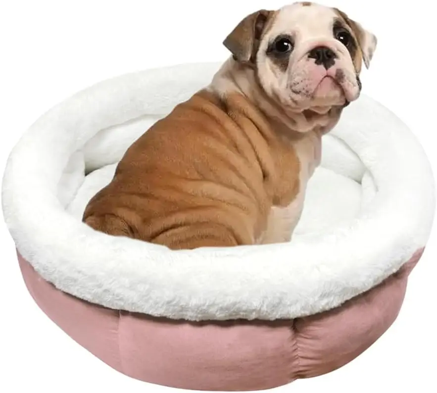 Lit Donut pour Chiens et Chats 60 x 60 x 23 cm rose