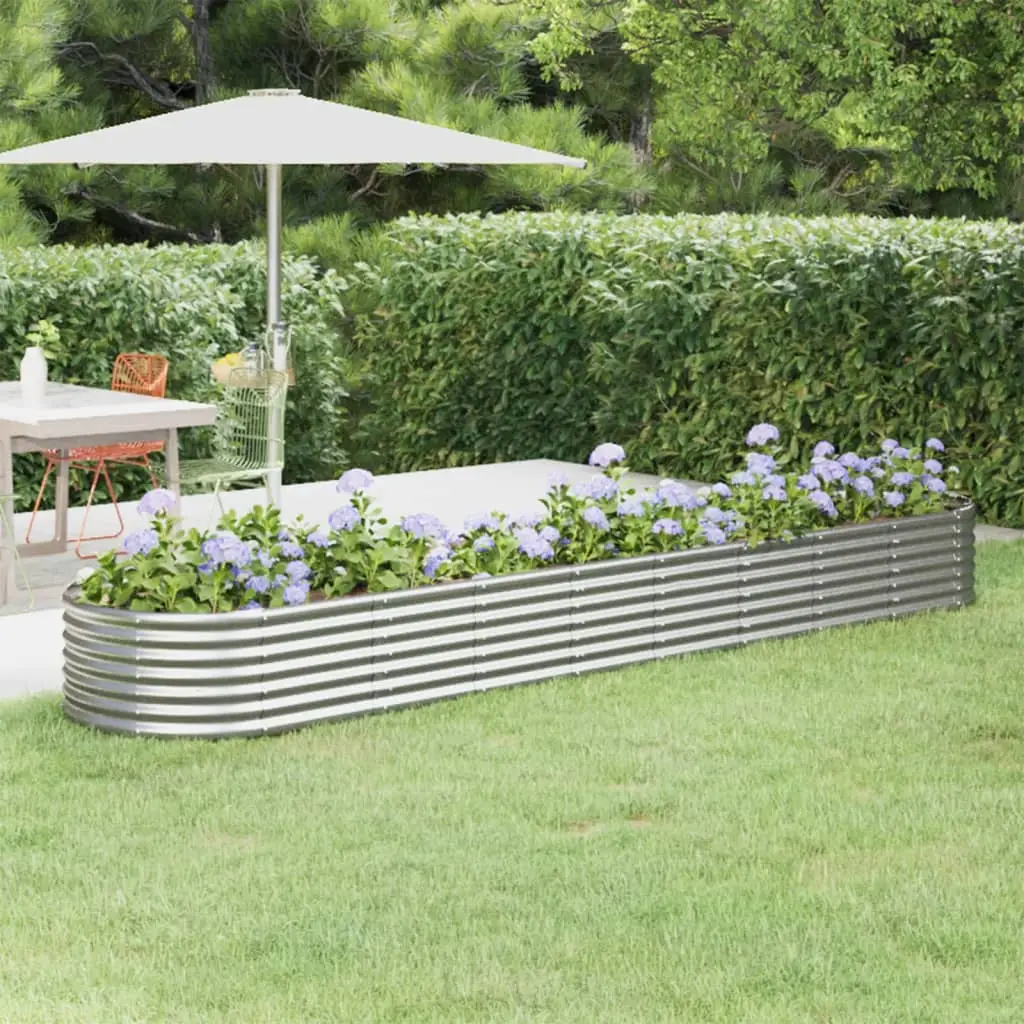 Lit surélevé de jardin Acier galvanisé Argenté vidaXL 318932