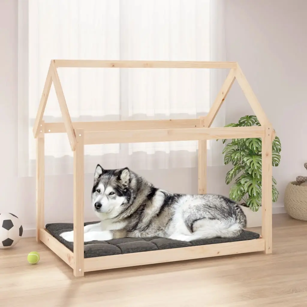 Lit pour chien 111x80x100 cm Bois de pin solide vidaXL 822217
