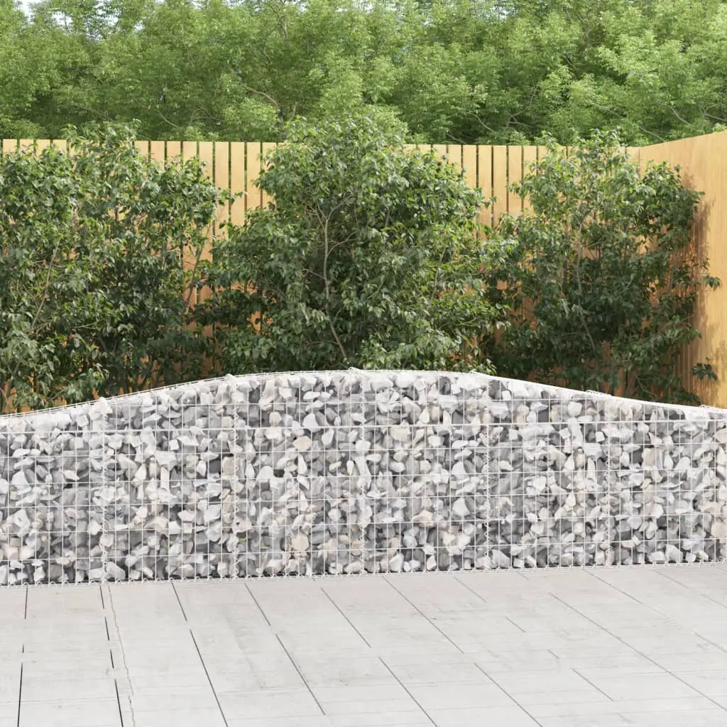 Lot 9 Paniers Gabion Arqué Acier Galvanisé Mur Décoratif Jardin 400x30x80 cm – ComfortXL Outdoor Living