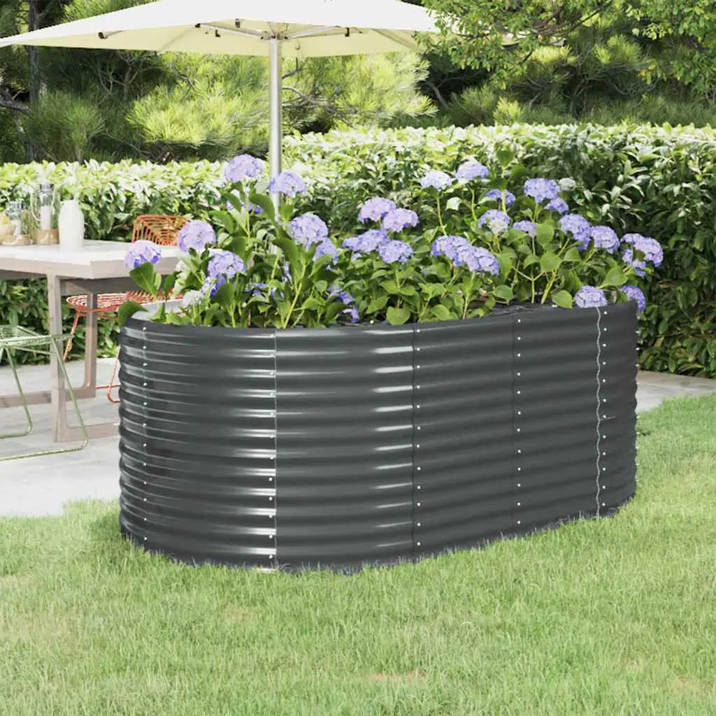 Lit surélevé de jardin Acier galvanisé Anthracite vidaXL 319061