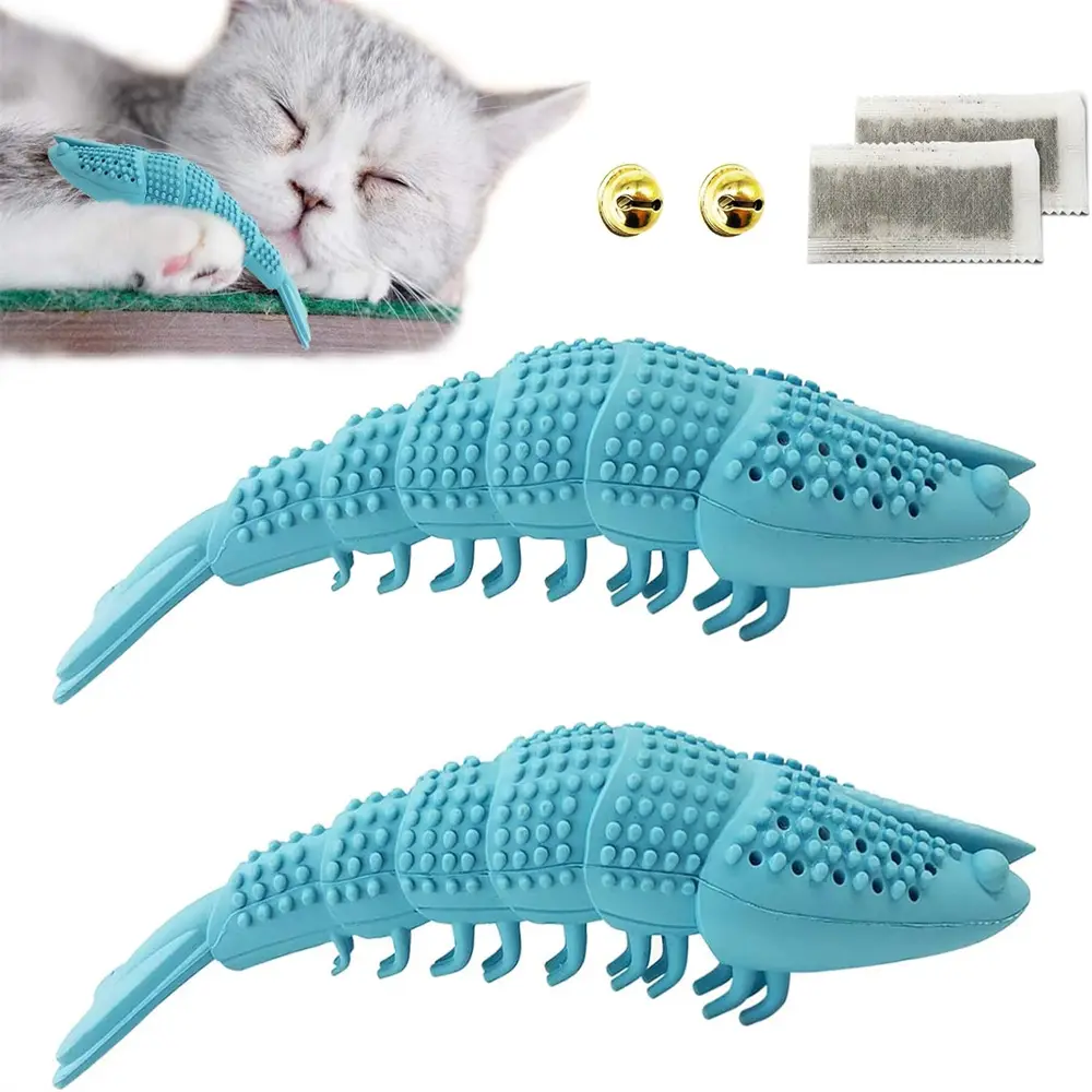 Lot de 2 brosses à dents pour chat en forme d’écrevisses DtopbuyAge