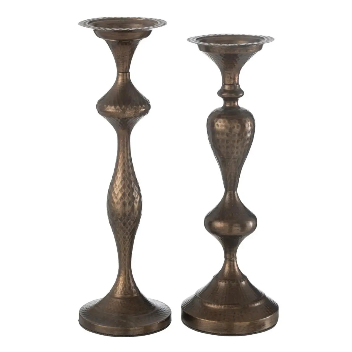 Lot de 2 Bougeoirs en Métal «Malcolm» 47cm Marron