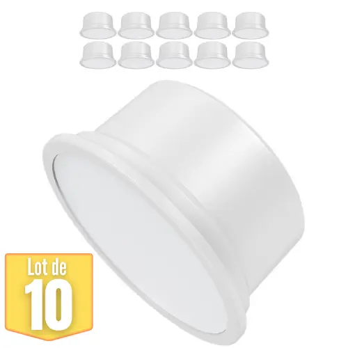 Lot de 10 modules LED 5W, GU10, MR16, 3000K, 430lm, 110°, pour spots encastrables