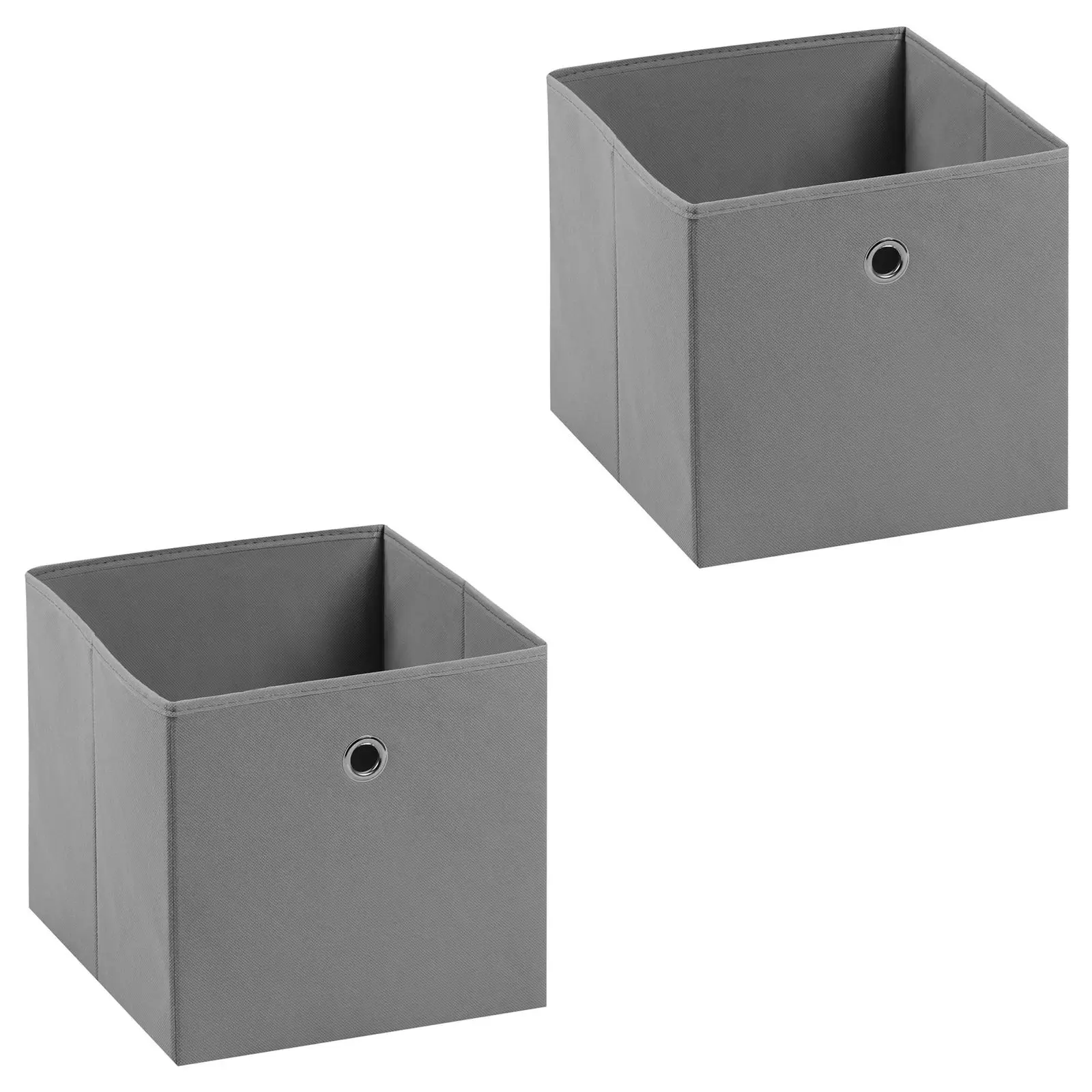 Lot de 2 boîtes de rangement ELA, en tissu gris
