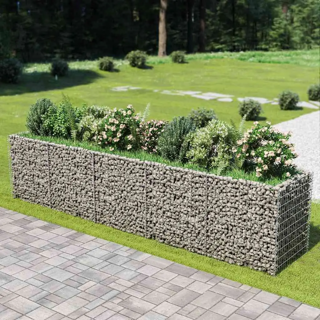 Lit surélevé à gabion acier galvanisé 450 x 90 x 100 cm – PANGIVO