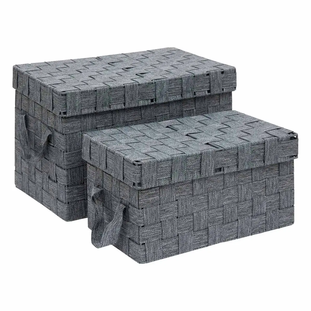 Lot de 2 Boîtes de Rangement «Lise» 35cm Gris