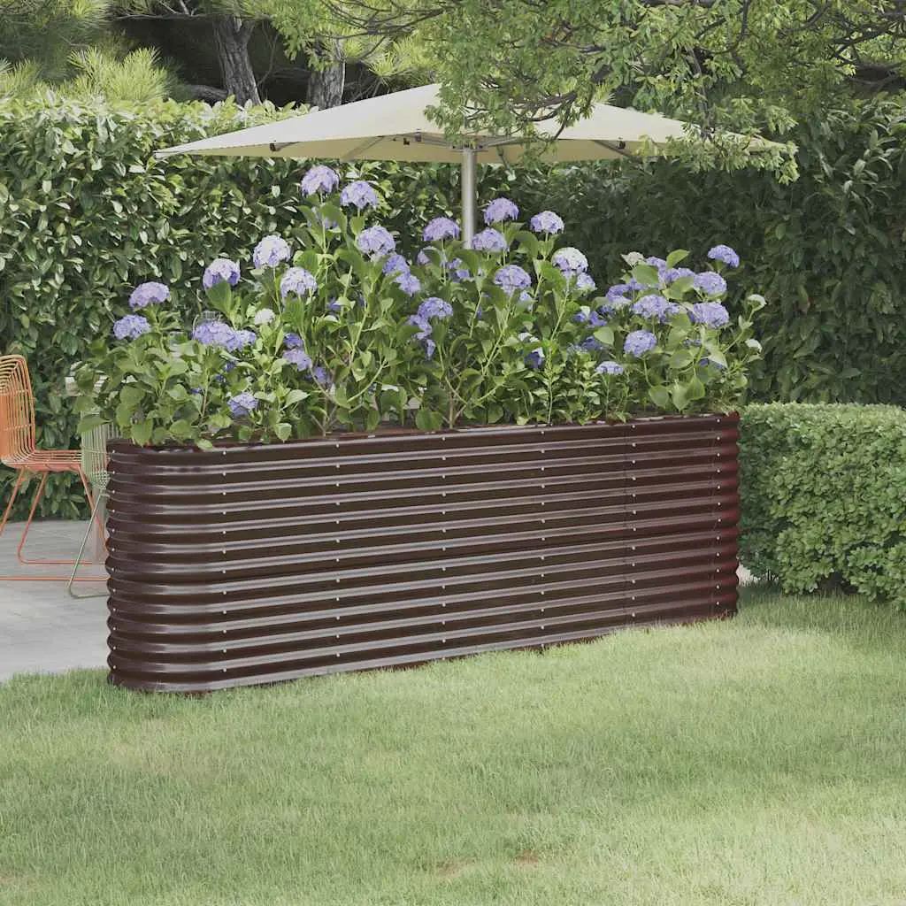 Lit surélevé de jardin Acier galvanisé marron vidaXL 318900