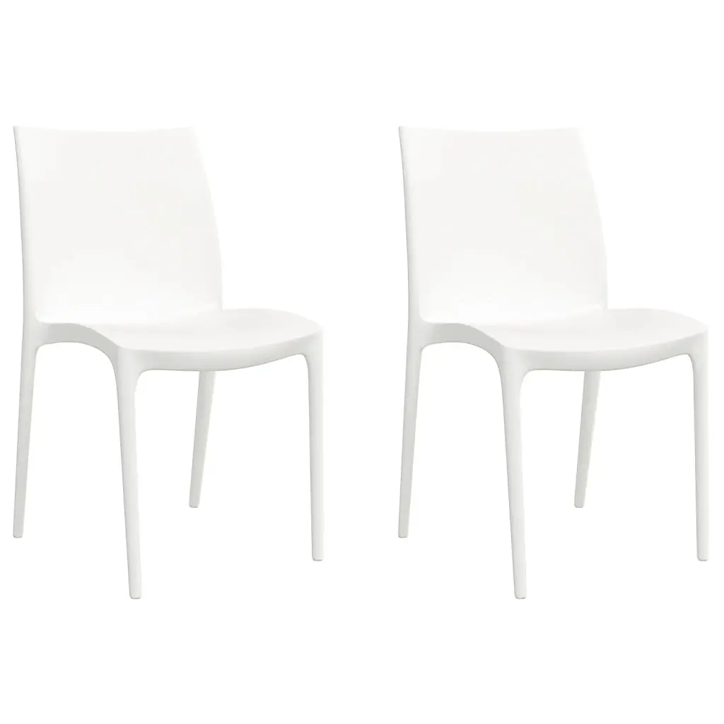 Lot de 2 Chaises de jardin | Chaise d’extérieur blanc 50x46x80 cm polypropylène