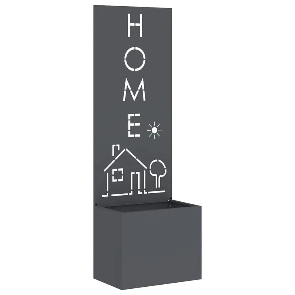 Jardinière – Pot De Fleurs – Bac à Fleurs avec Panneau Décoratif Anthracite 50 x 140 cm g1115