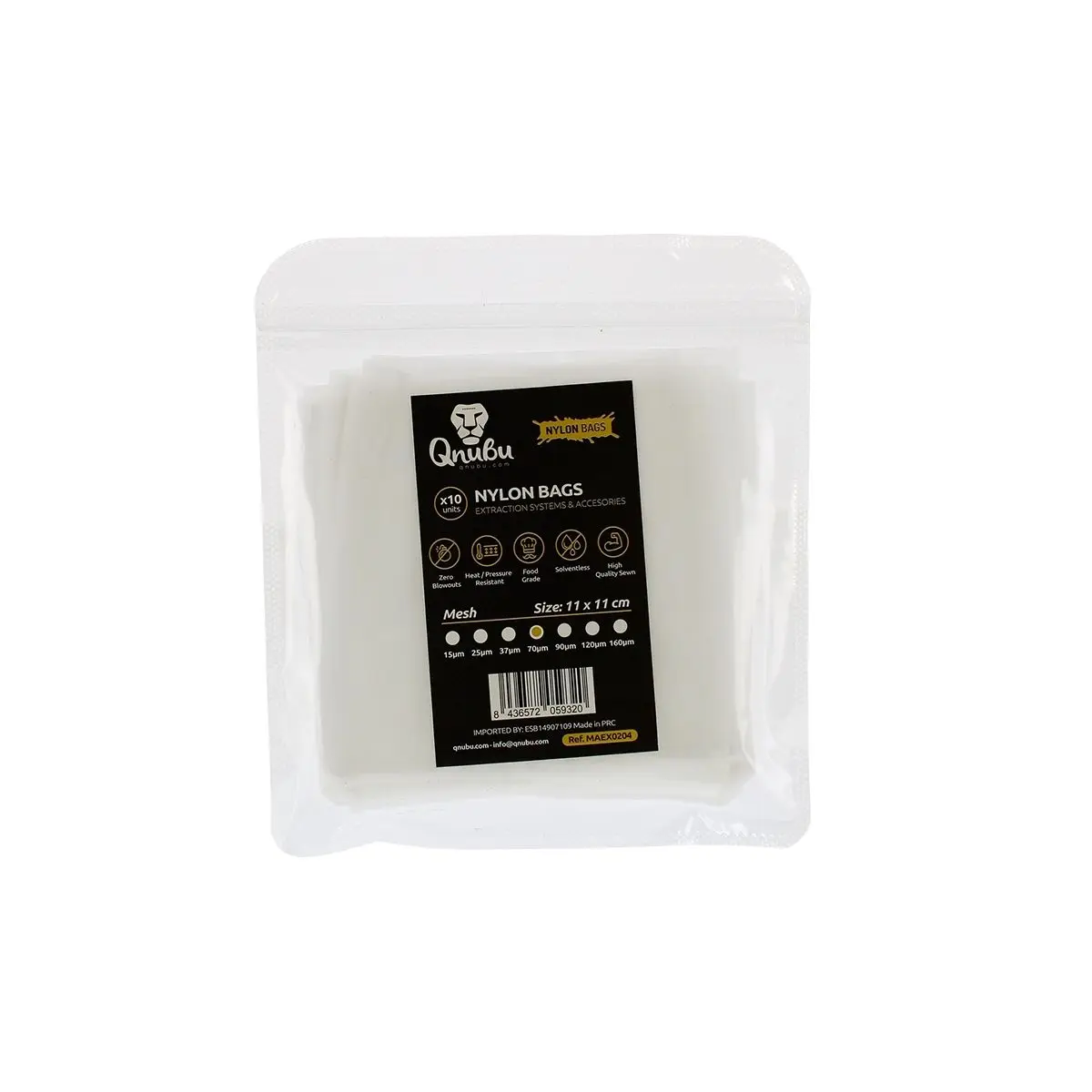 Lot de 10 sacs filtrants en nylon pour résine – 70 microns 11×11 cm