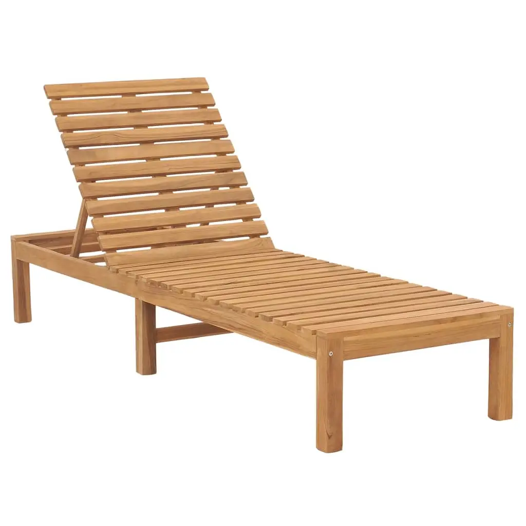 Lit de Soleil Plat Bois Teck Massif Roues – ComfortXL Outdoor Living