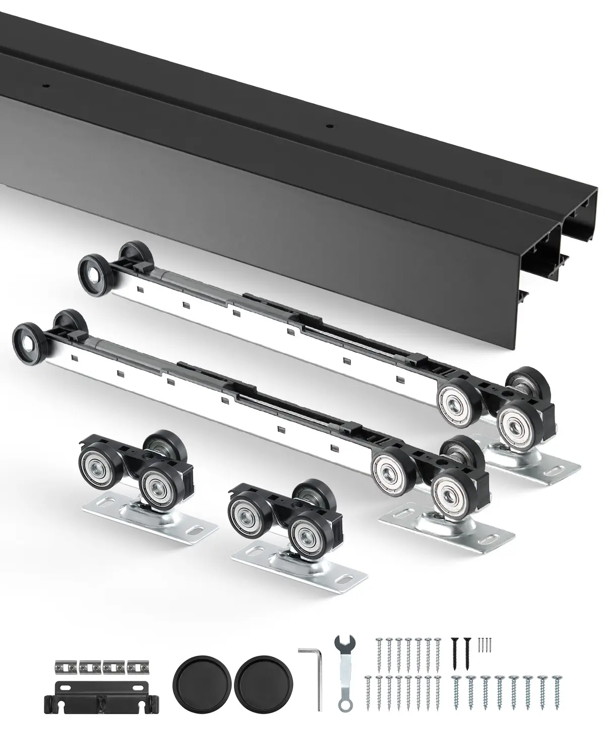 VEVOR Kit quincaillerie porte coulissante 2438mm, rail, alliage alu, système 2 portes.