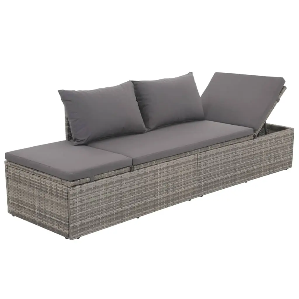 Lit de repos d’extérieur et coussin et oreillers résine tressée vidaXL 317110