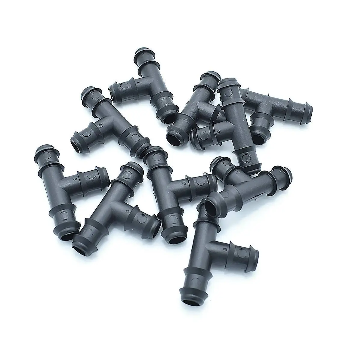 Lot de 10 Tés cannelés 16×16 pour micro irrigation