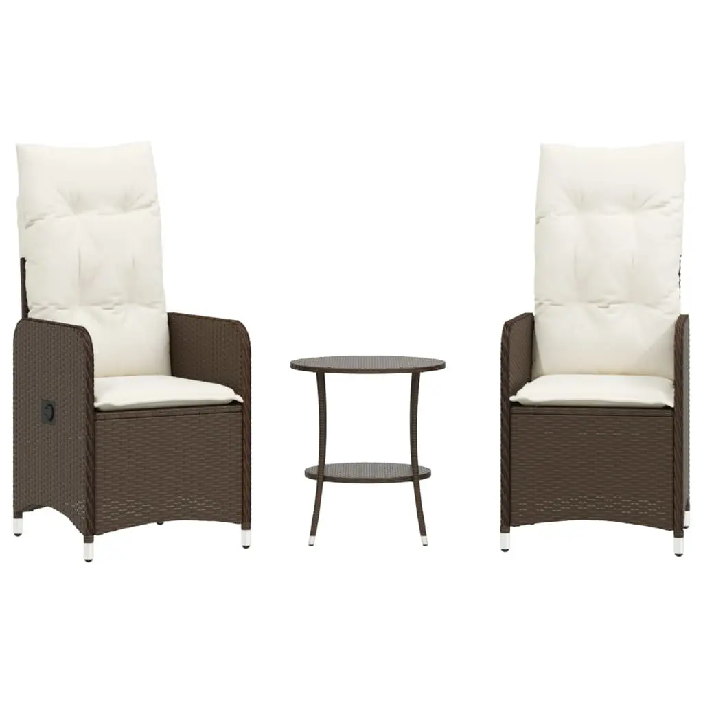 Lot de 2 Chaises de jardin | Chaise d’extérieur inclinables et table résine tressée