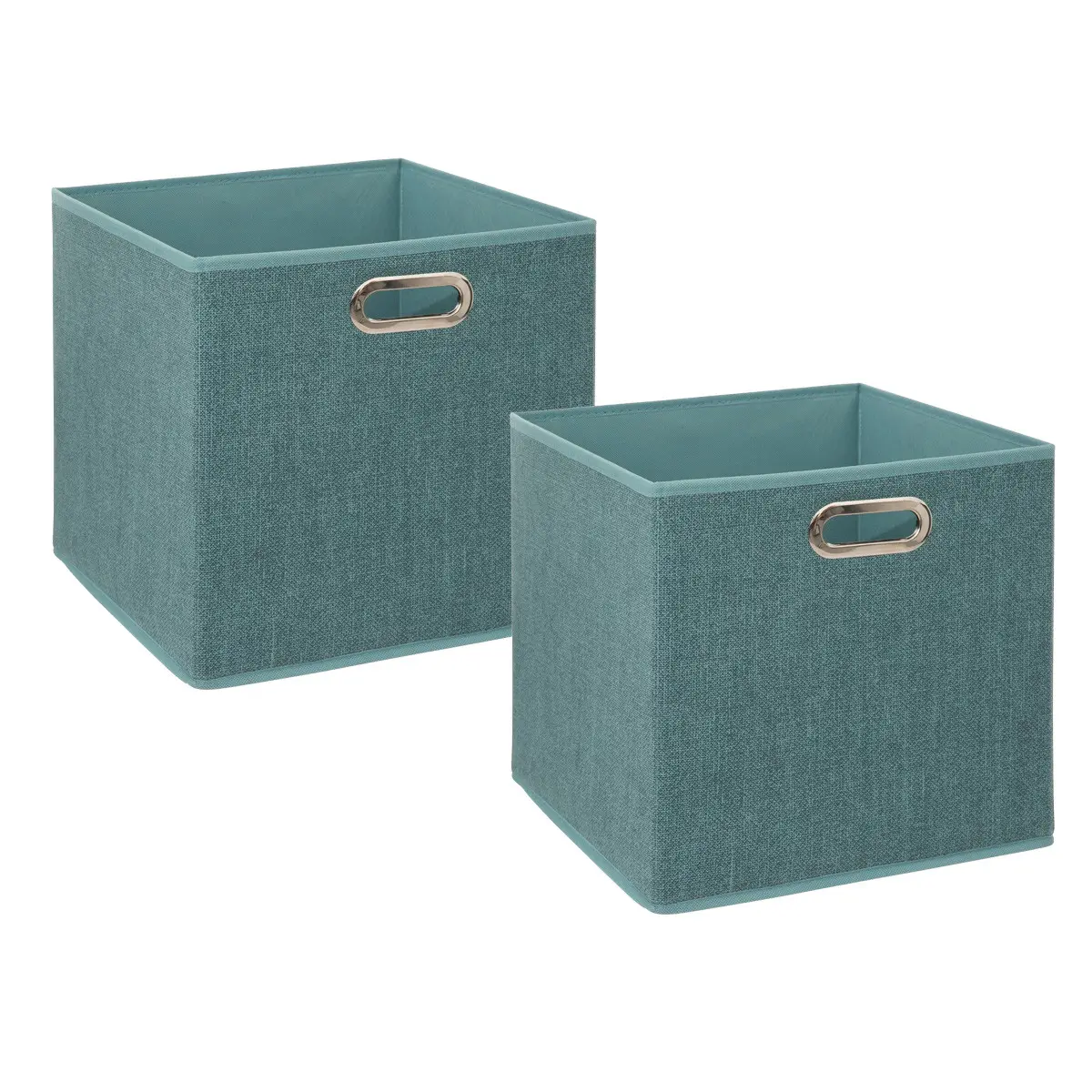 Lot de 2 Boîtes de rangement Bleu chiné 31 x 31 cm
