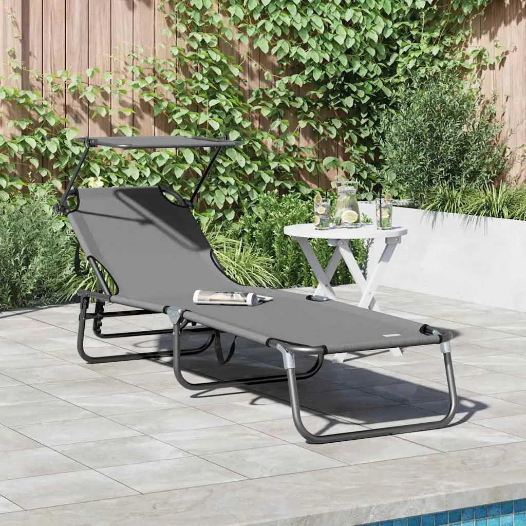 Lit de Jardin Pliable Tissu Oxford Acier Terrasse Balcon Gris Clair – ComfortXL Outdoor Living