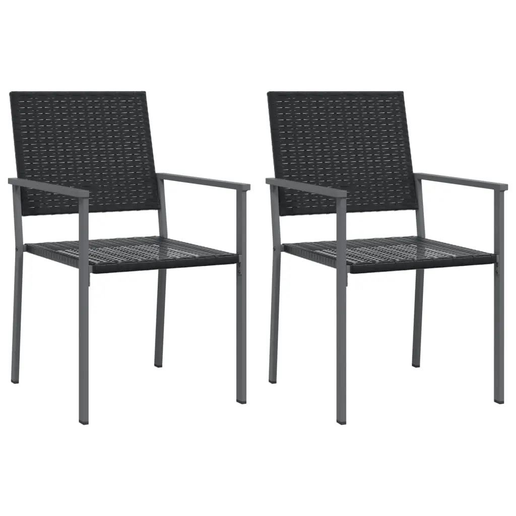 Lot de 2 Chaises de jardin | Chaise d’extérieur noir 54×62,5×89 cm résine tressée