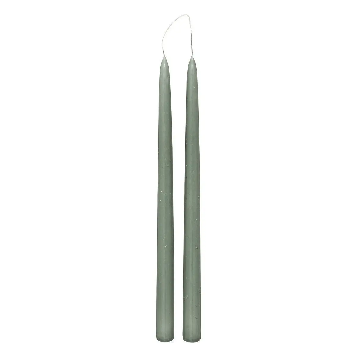 Lot de 2 Bougies Bâton «Hugo» 30cm Vert Céladon