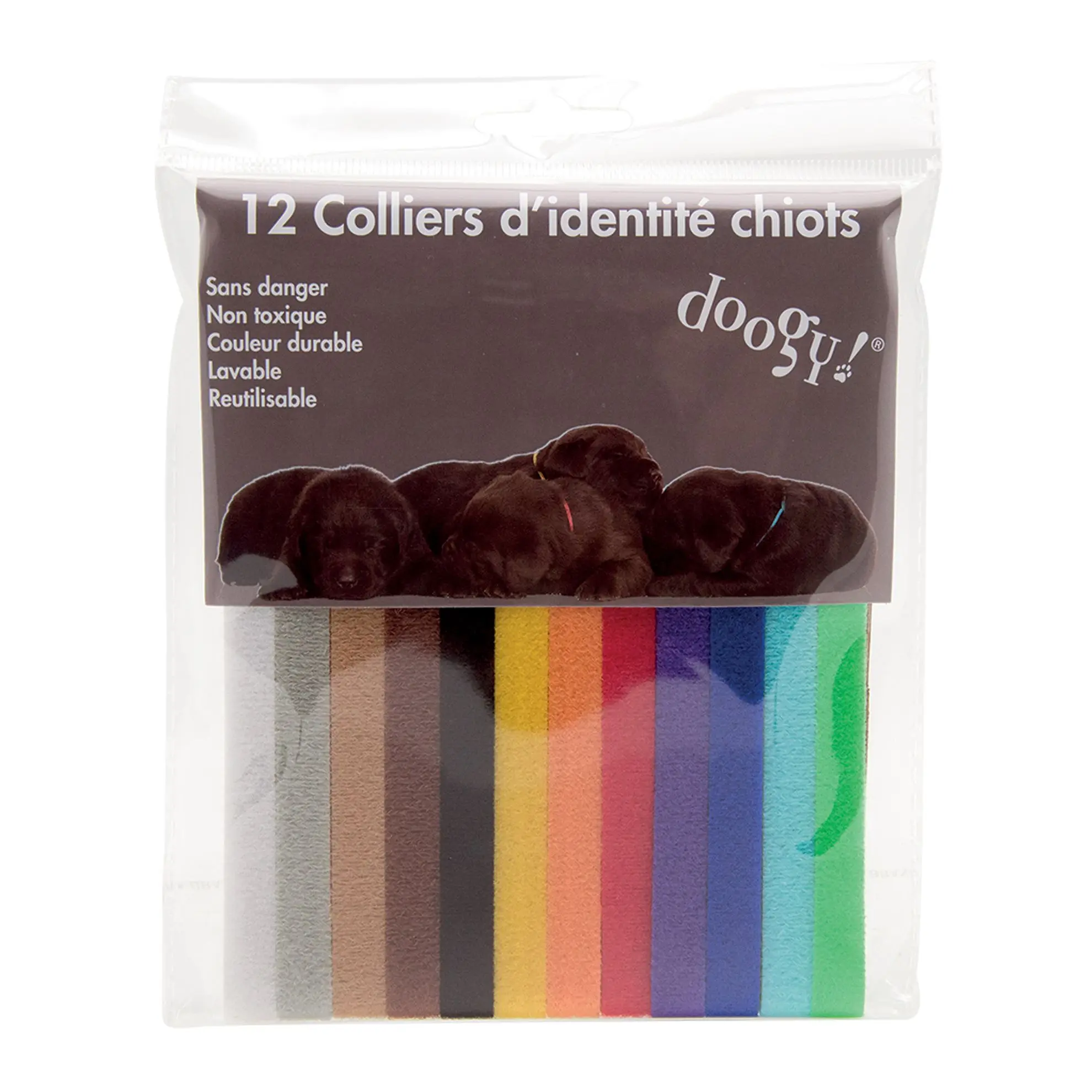 Lot de 12 colliers d’identification pour chiots Doogy DOOGY