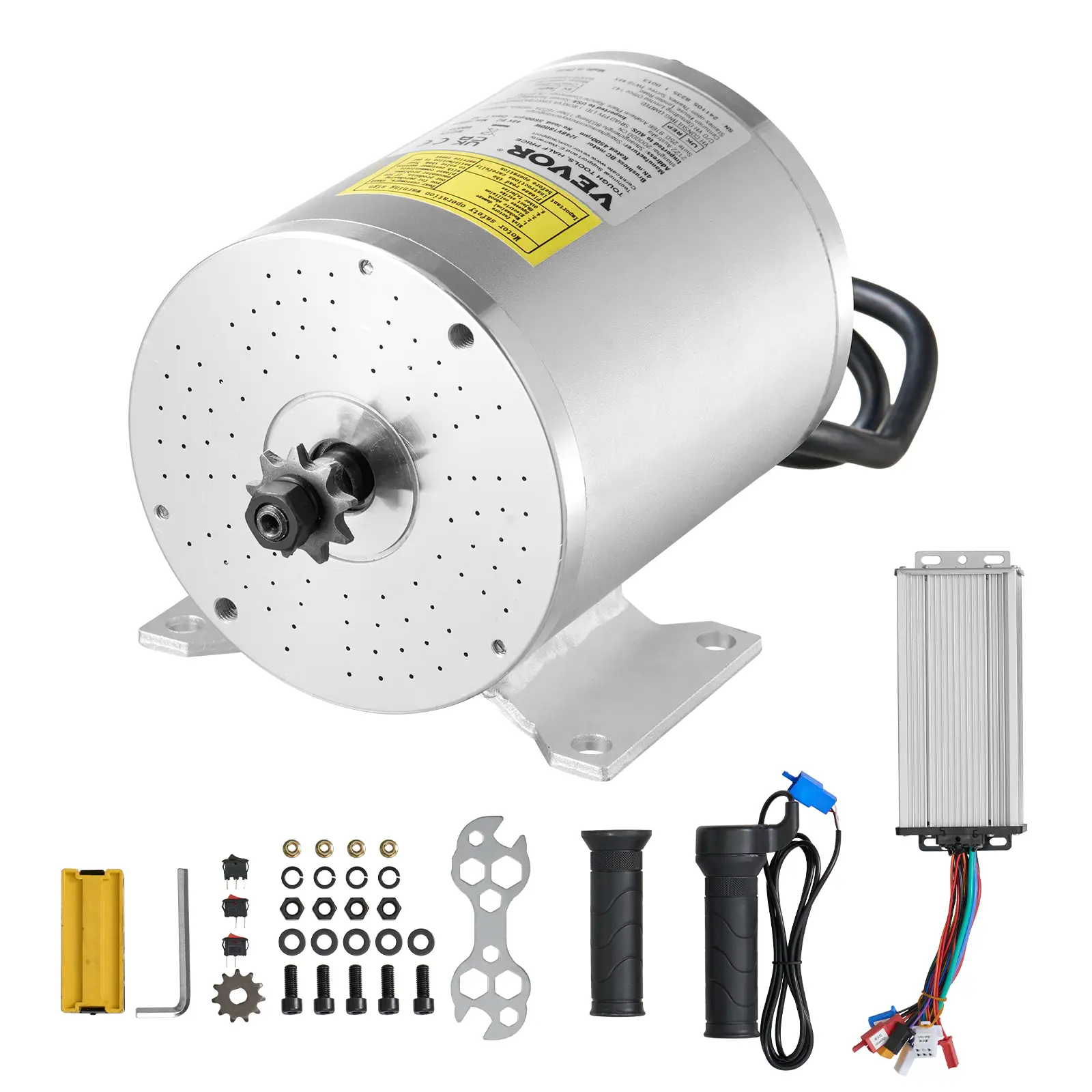 VEVOR Kit moteur électrique sans balais 1800 W, 48 V 4500 tr/min. Contrôleur, kart.