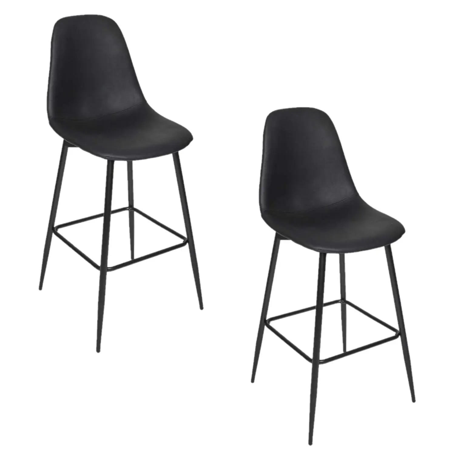Lot de 2 chaises de bar MALO – Noir – The Home Deco Factory