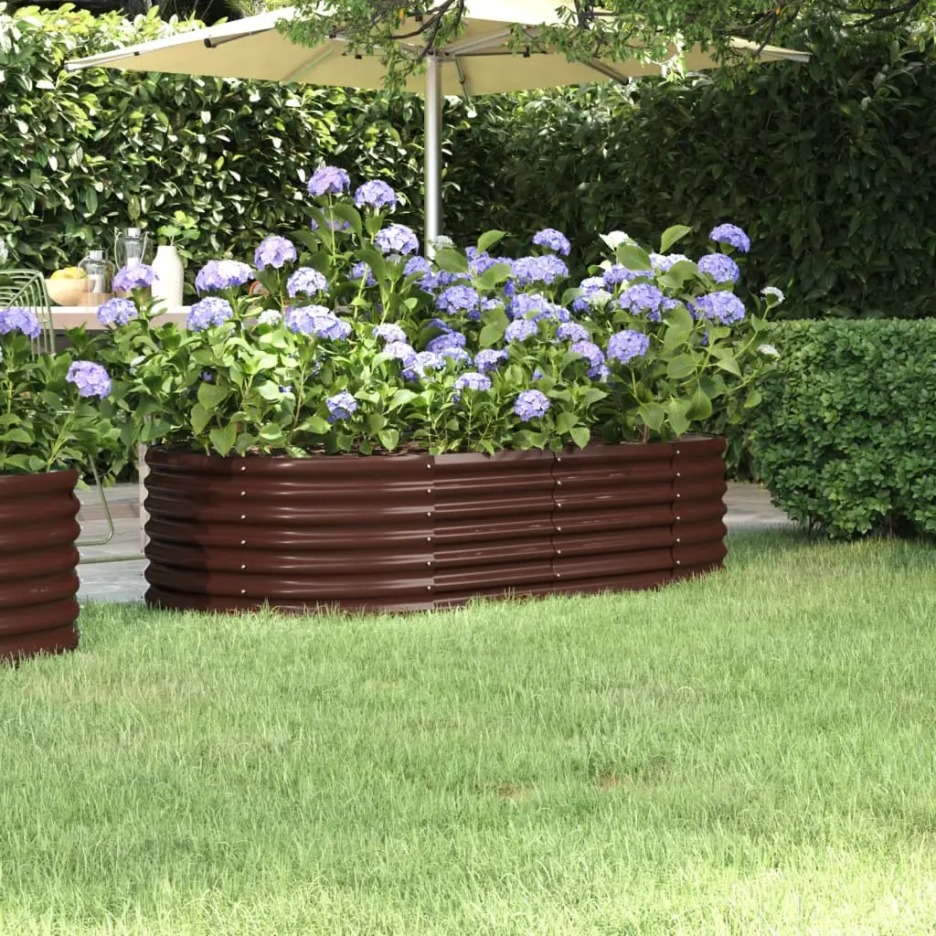 Lit surélevé de jardin Acier galvanisé marron vidaXL 318915