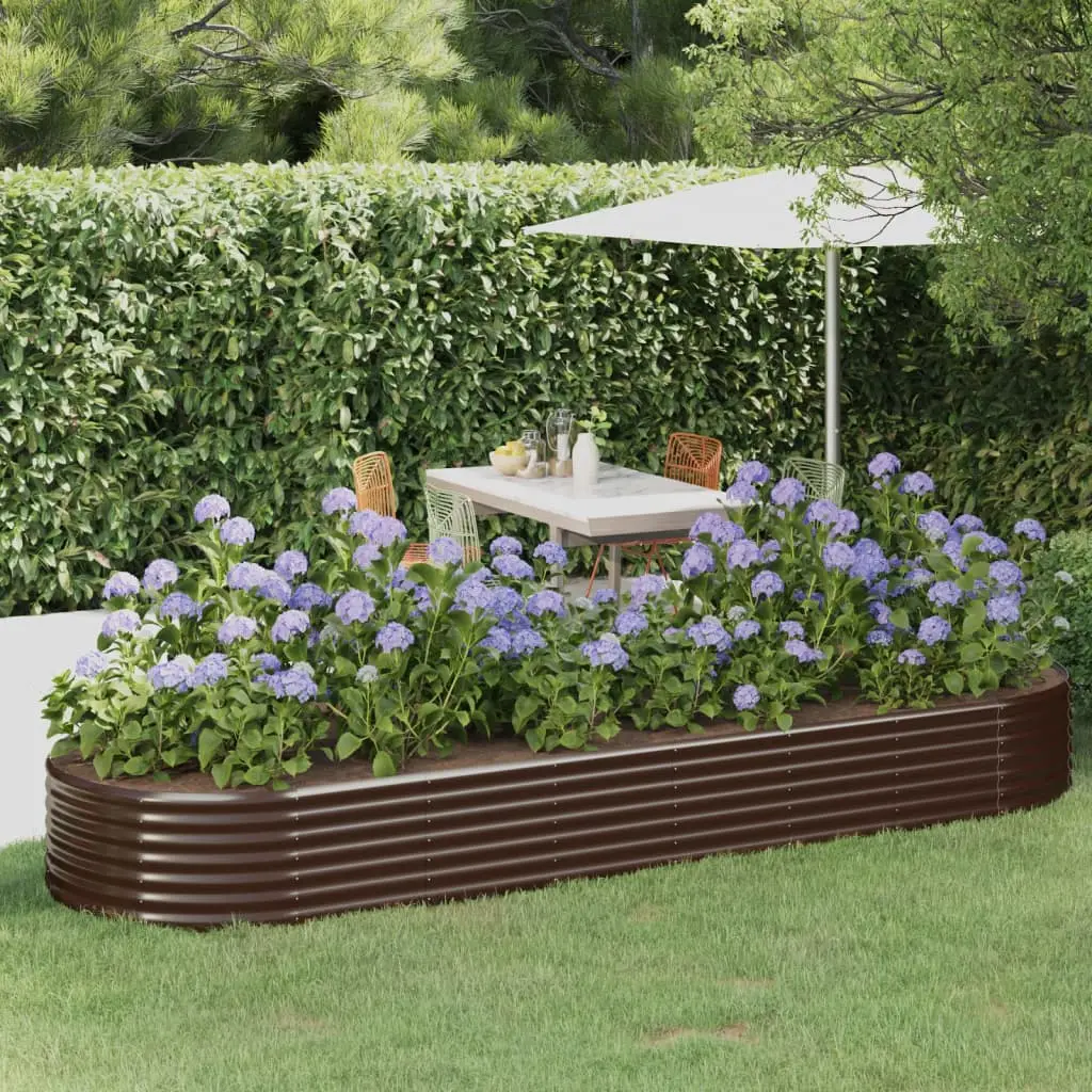 Lit surélevé de jardin Acier galvanisé marron vidaXL 319000