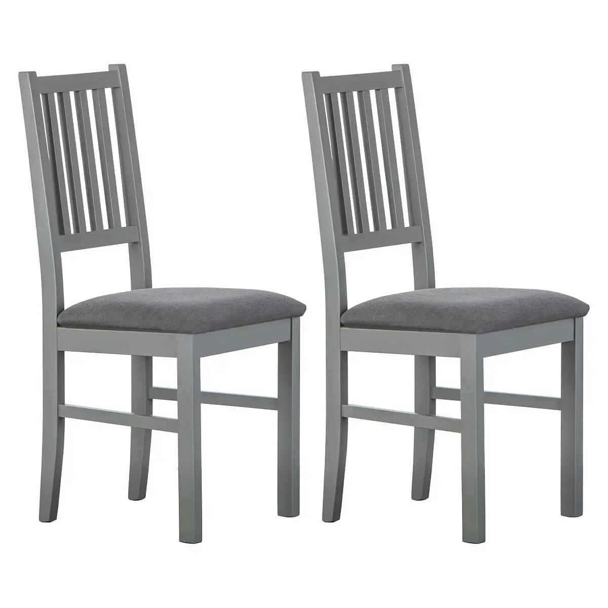 Lot de 2 Chaises Bois Massif Gris – MELINA