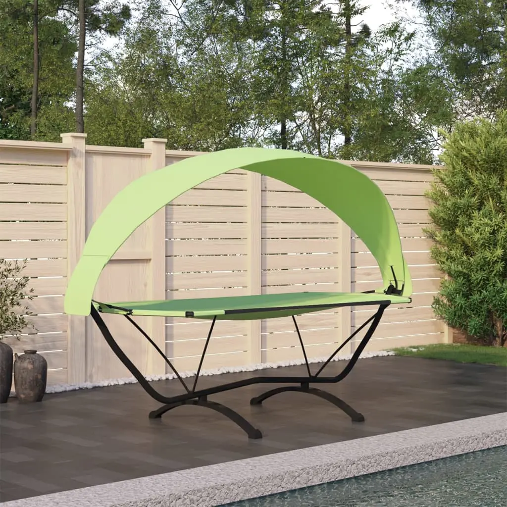 Lit de repos d’extérieur avec auvent Vert Acier et tissu Oxford vidaXL 317602