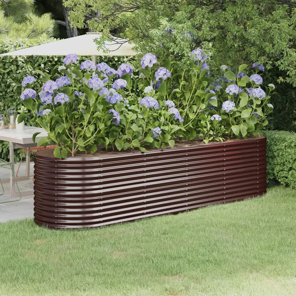 Lit surélevé de jardin Acier galvanisé marron vidaXL 318960