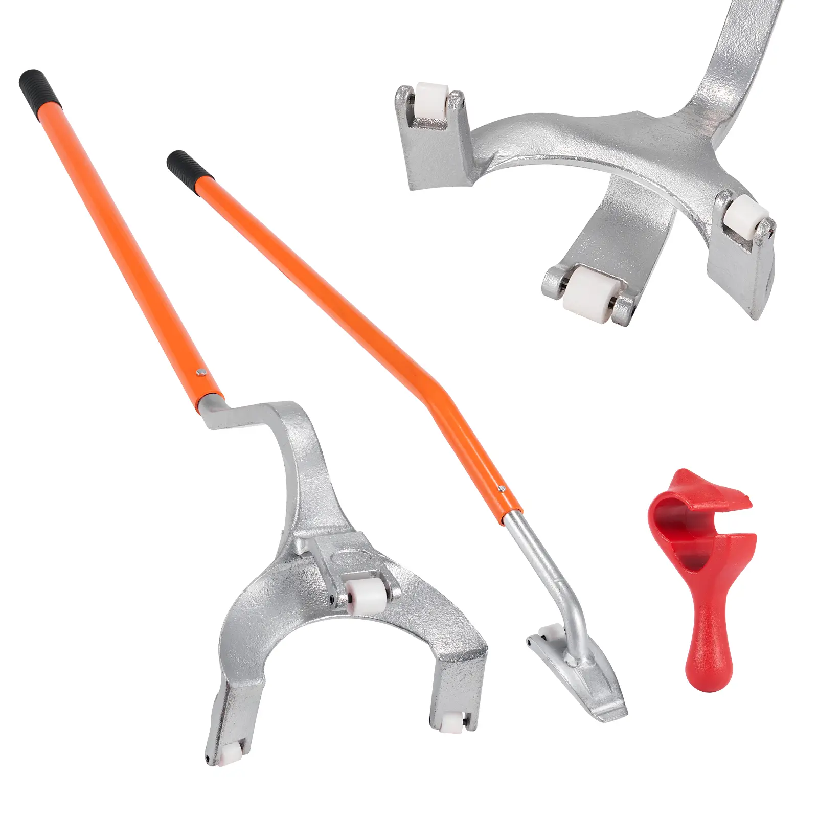 VEVOR Levier démonte-pneus poids lourds 571-622mm, acier, 3 outils, camion sans chambre à air, orange.