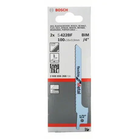 Jeu de 2 lames de scie universelles S 422 BF Flexible pour Métal – BOSCH – 2608656268