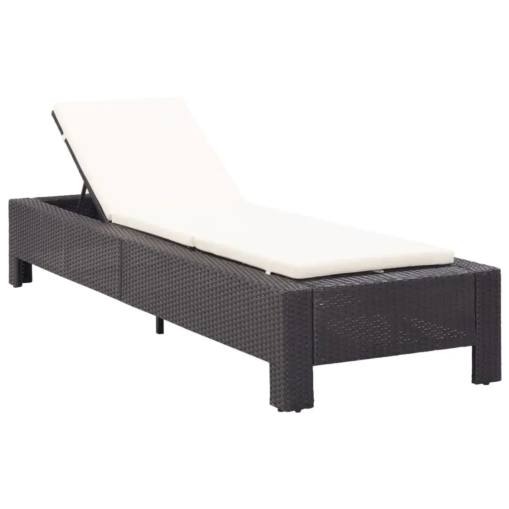 Lit de Soleil Ajustable Résine Noire Coussin Crème – ComfortXL Outdoor Living