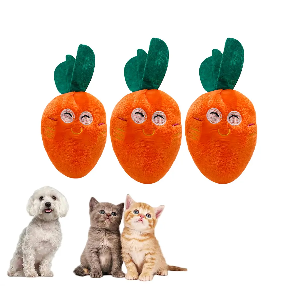 Jouets carottes, adaptés aux chats et aux chiens, 3 pièces MCBOSON
