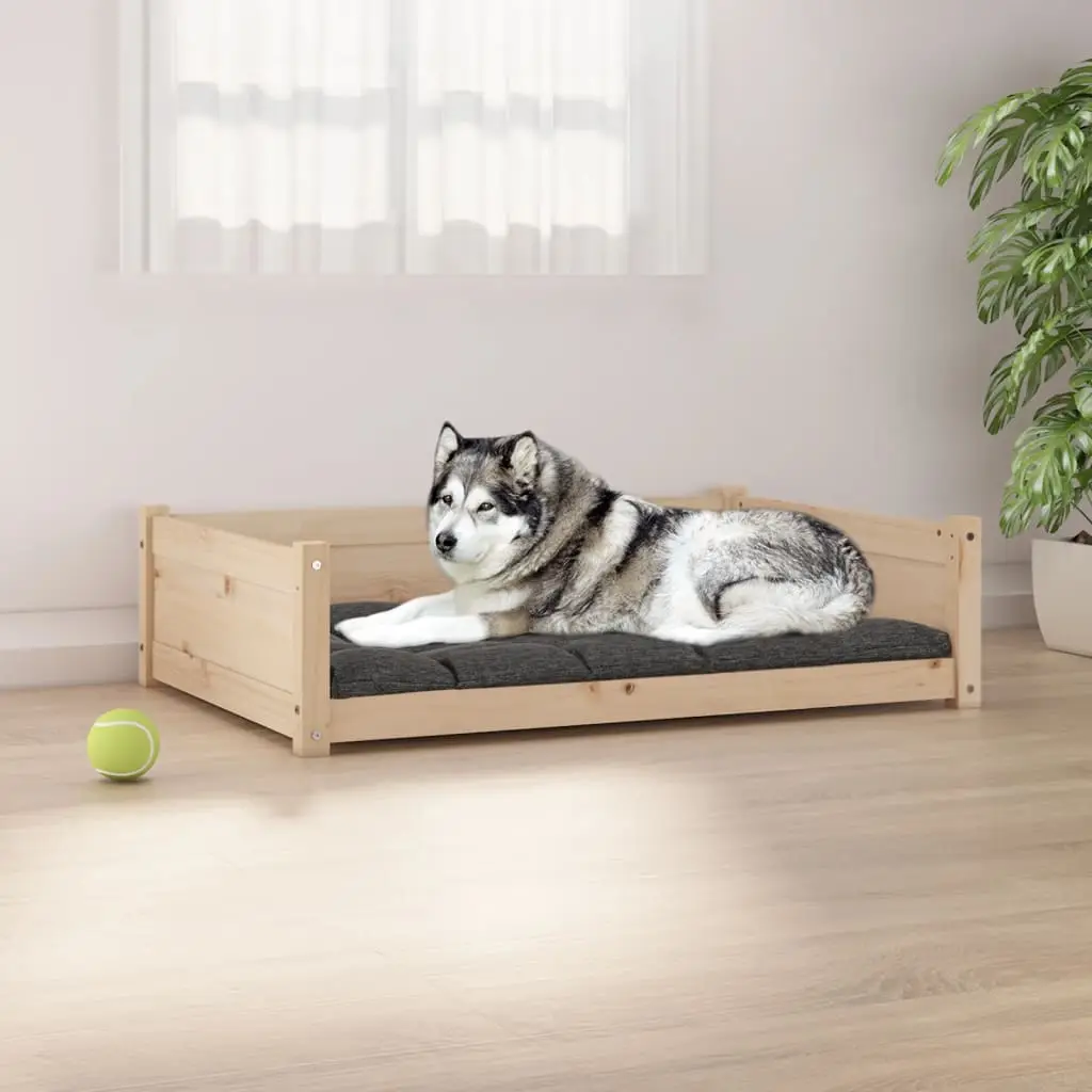 Lit pour chien 105,5×75,5×28 cm Bois de pin solide vidaXL 821462