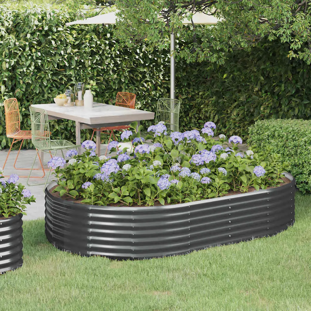Lit surélevé de jardin Acier galvanisé Anthracite vidaXL 319026