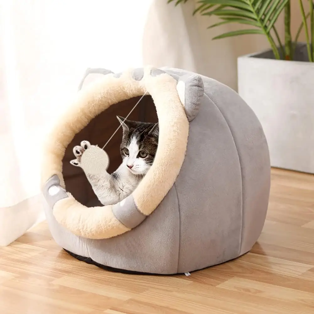 Lit pour Chat et Chien 30x29x26 cm gris