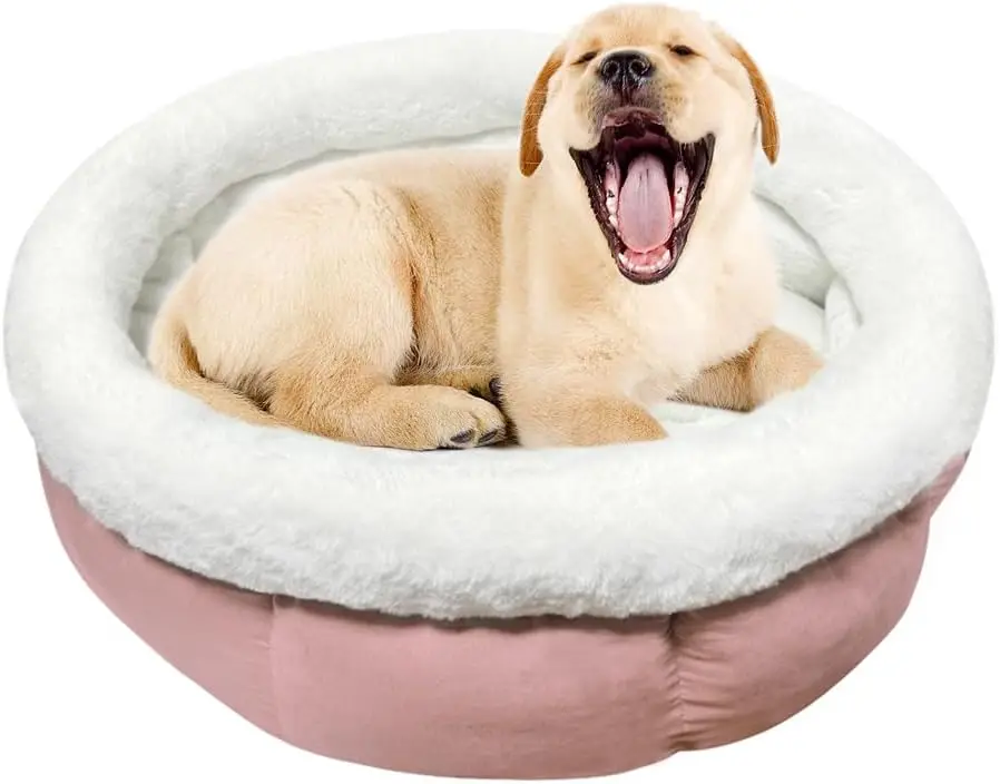 Lit Donut pour Chiens et Chats 50 x 50 x 20 cm rose