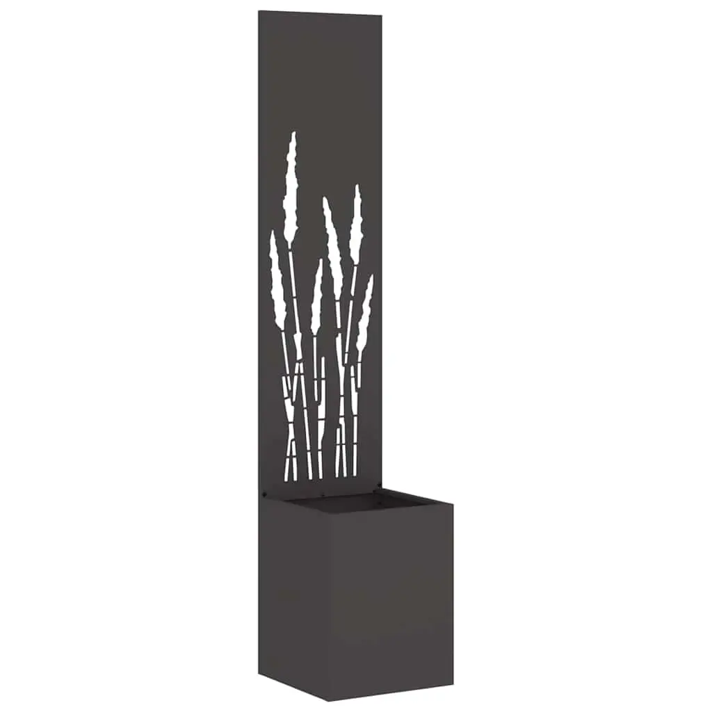 Jardinière – Pot De Fleurs – Bac à Fleurs avec Panneau Décoratif Noir 32 x 140 cm g1172