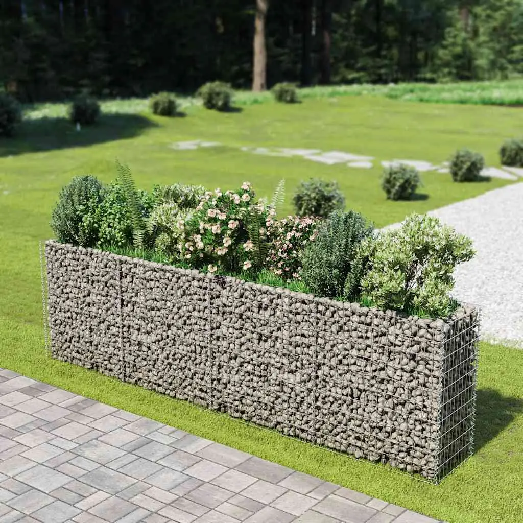 Lit surélevé à gabion Acier galvanisé 360x50x100 cm vidaXL 143560