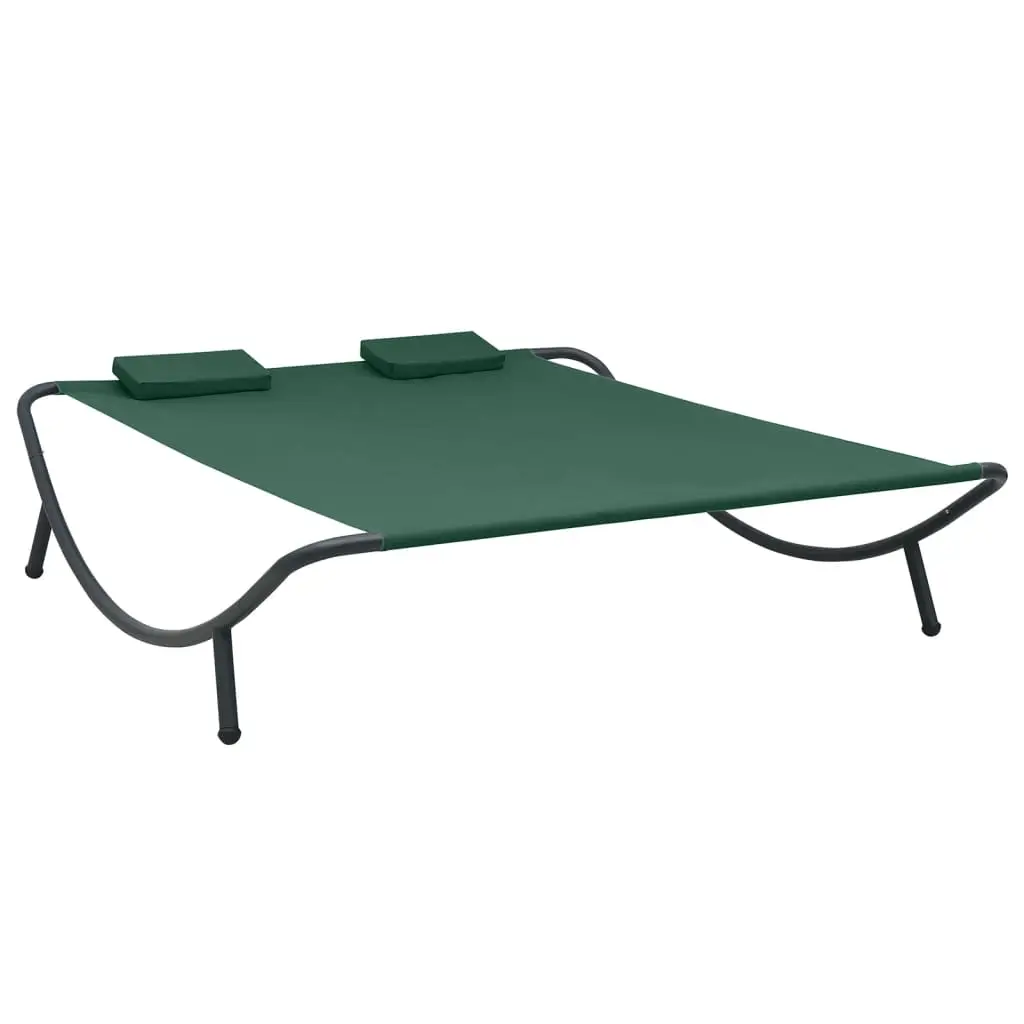 Lit de repos d’extérieur tissu vert vidaXL 313530